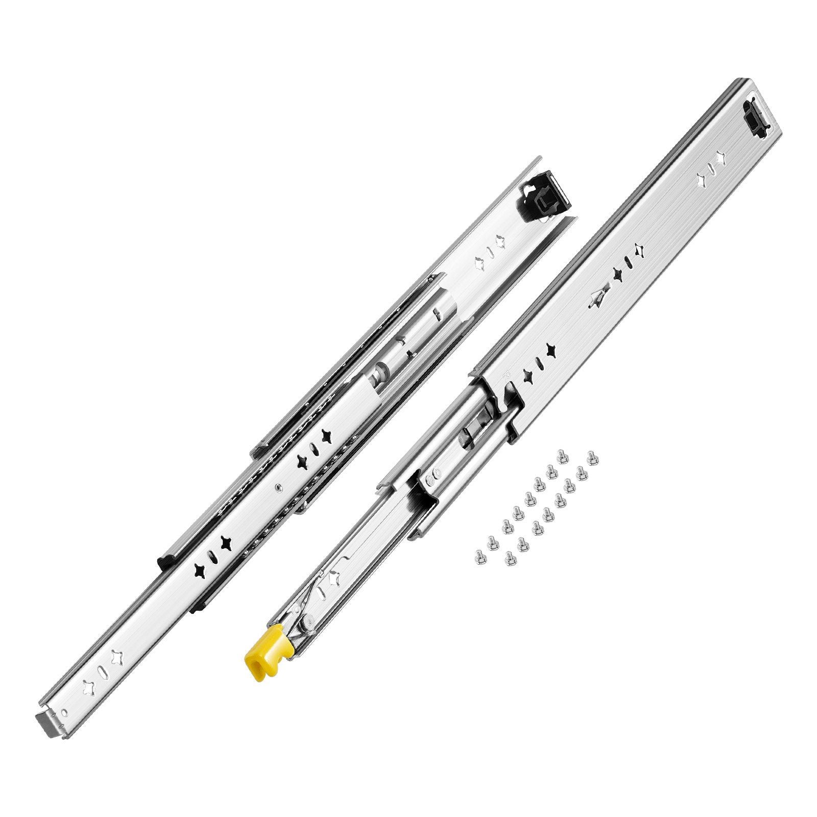 1 Pair Full Extension Drawer Slides 16 18 20 24 30 35 38 59 32 36 40 48 60 in, 250 lbs Load Capacity Locking Drawer Slides, Ball Bearing with Lock Side Mount Drawer Slide Rail