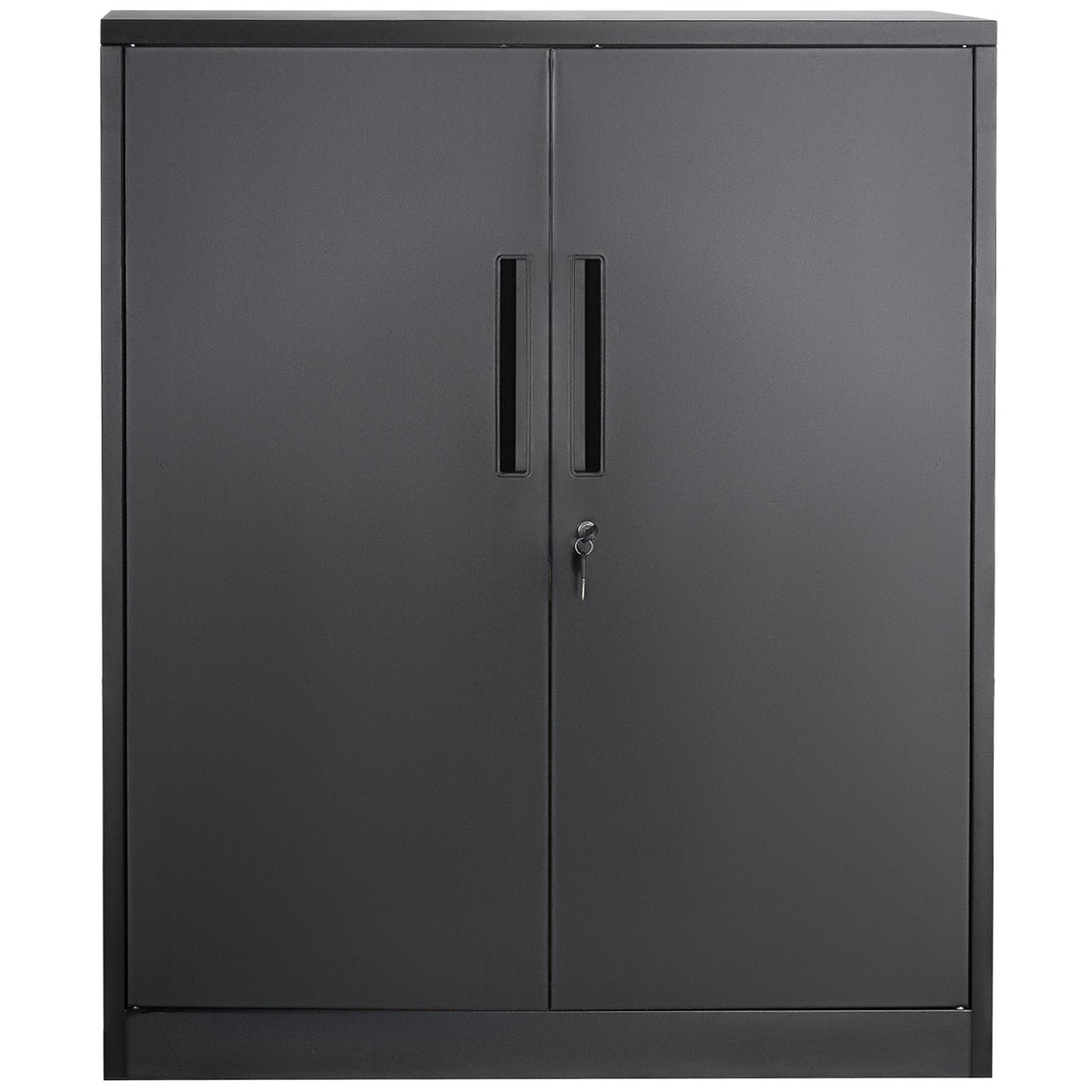 VEVOR Metal Storage Cabinet w/ 3 Keys 2 Adjustable Shelves & Magnetic Door Black