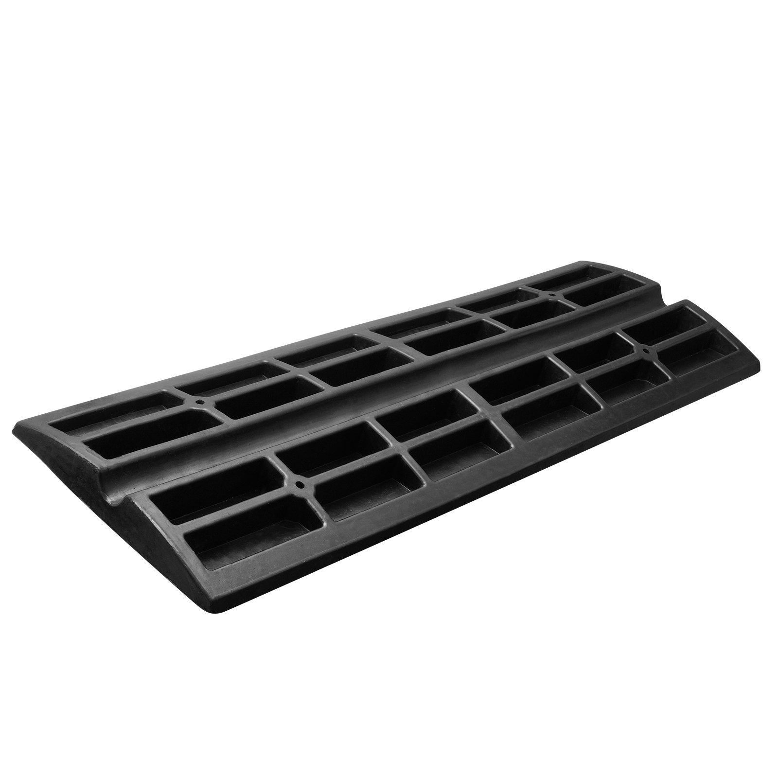 VEVOR Curb Ramp, 6.5 cm Rise Rubber Driveway Ramps, Heavy Duty 15 tons Weight Capacity Threshold Ramp, Curbside Bridge Ramps for Loading Dock Garage Sidewalk, Expandable Full Ramp Set