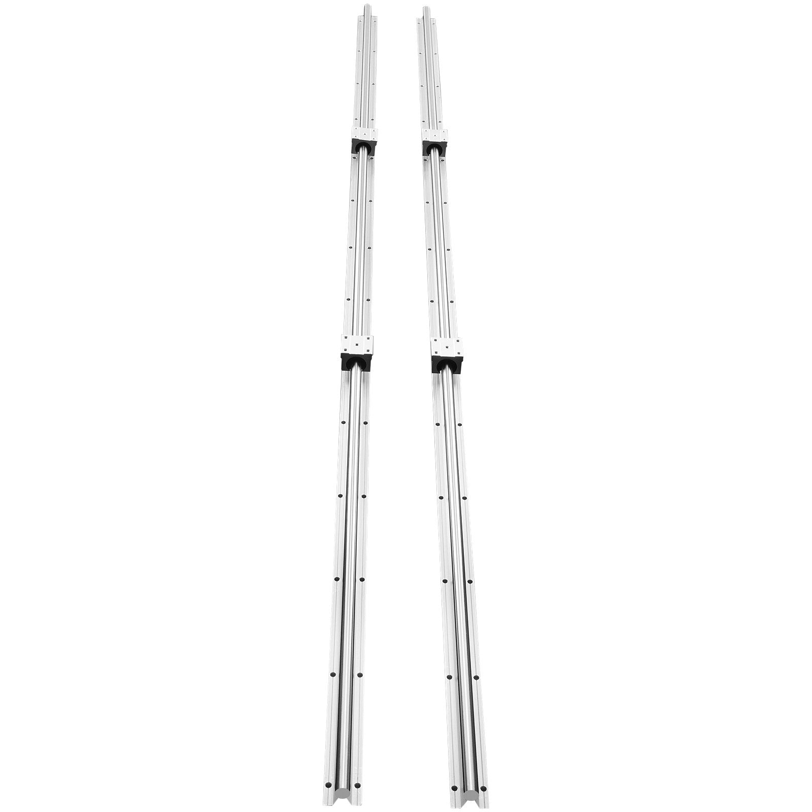 VEVOR Linear Guide Rail Set, SBR20 2200mm, 2 PCS 86.6 in/2200 mm SBR20 Guide Rails and 4 PCS SBR20UU Slide Blocks, Linear Rails and Bearings Kit for Automated Machines DIY Project CNC Router Machines