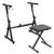 VEVOR Piano Keyboard Stand and Bench Set, Z Style, Heavy-Duty Digital Piano Music Stand and Seat, 250 lbs Capacity with Adjustable Piano Bench Width Height Wheels, Fits for 54-88 Key Electric Pianos