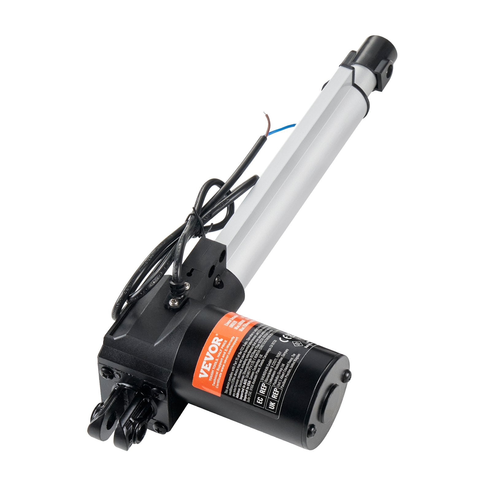 VEVOR Linear Actuator 12V, 8 Inch Heavy Duty 1320lbs/6000N Linear Actuator, 0.19"/s Linear Motion Actuator with Mounting Bracket & IP44 Protection for Electric Door Industrial Machinery Vessels Cargo