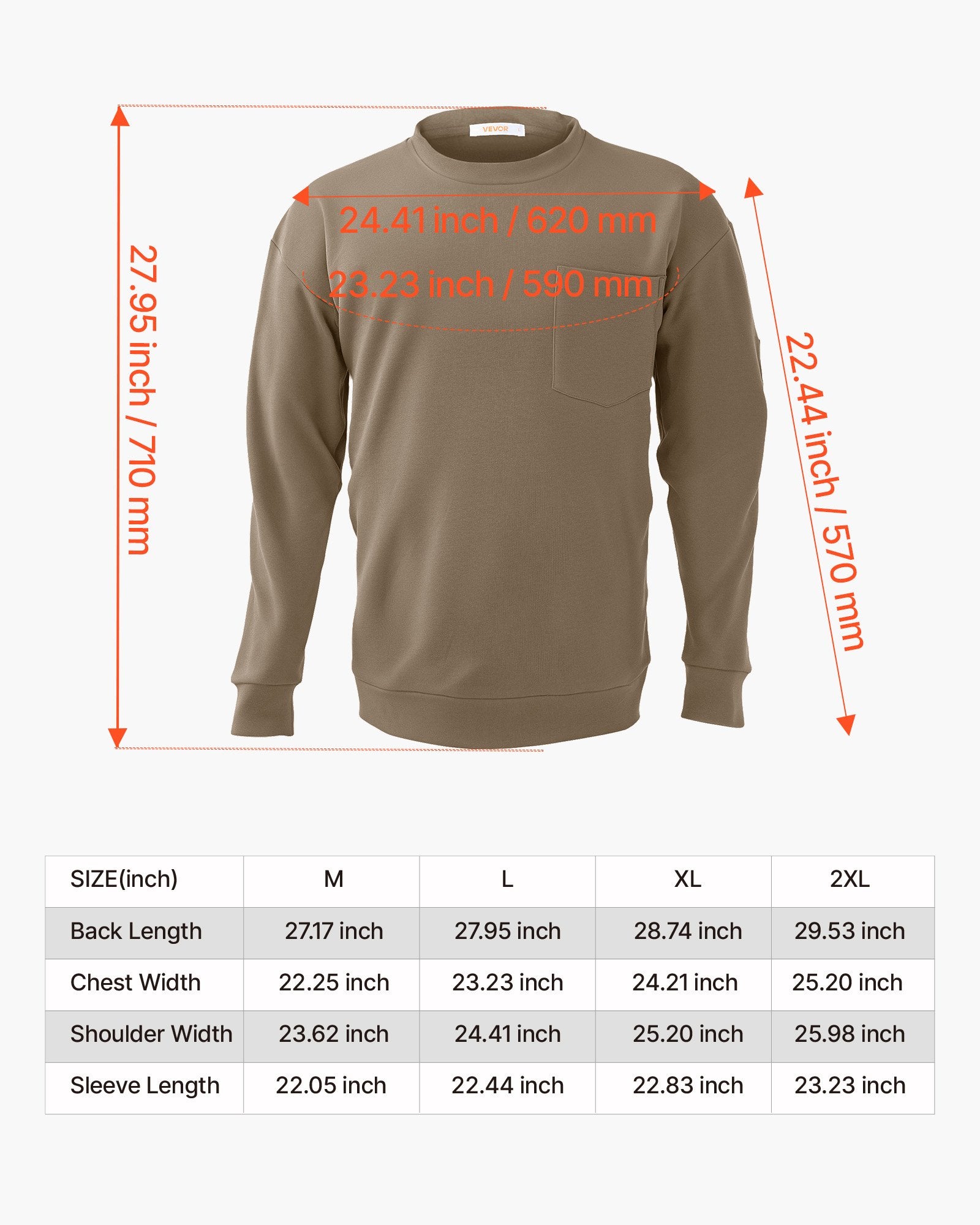 VEVOR FR Shirts, Flame Resistant Long Sleeve Clothing Lightweight 7 oz Breathable Cotton, Men's Fire Retardant Work Shirt with Pre-shrink Treatment & Pocket, for Welders,Electricians,Gray L