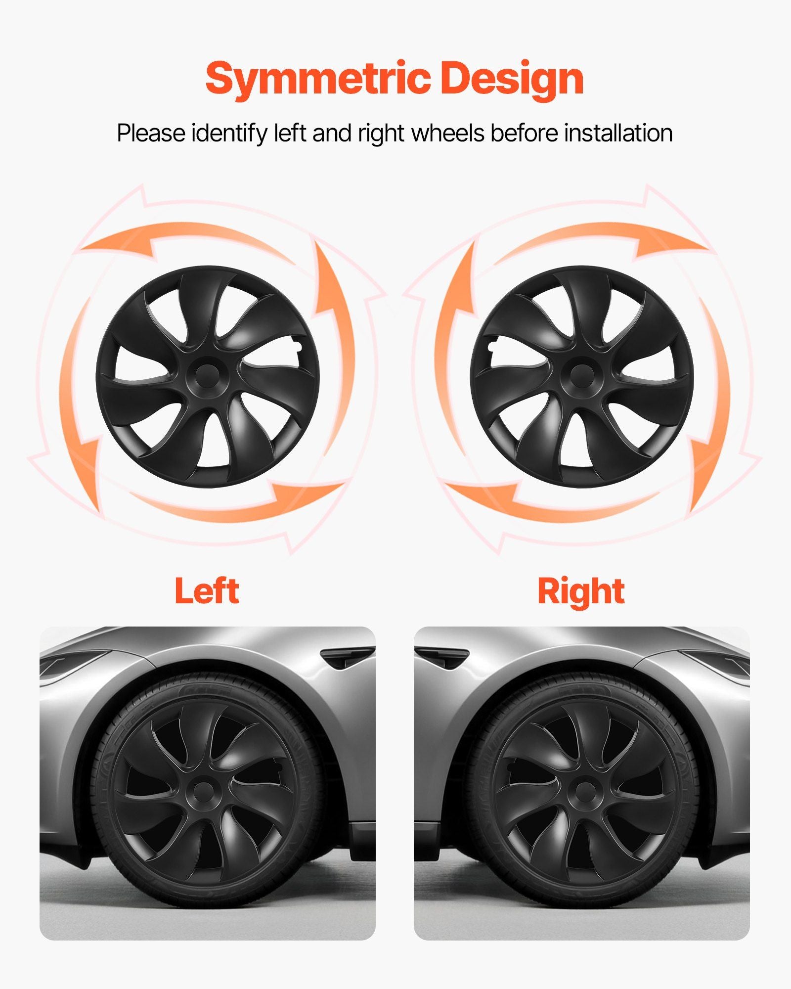 Hubcaps Wheel Covers for 2021-2024 Tesla Model Y, 19 Inch Set of 4 Wheel Rim Cover Hubcaps OEM Style Replacement, R19 Size Snap On Car Hub Caps, Premium 7-Spoke ABS Tire Rim Caps, Matte Black