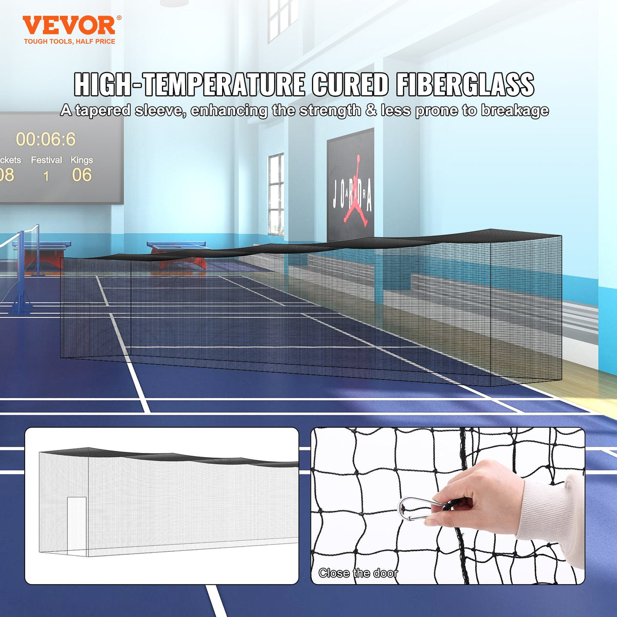 VEVOR Baseball Batting Netting, Professional Softball Baseball Batting Hitting Training Net, Practice Portable Pitching Cage Net with Door & Carry Bag, Heavy Duty Enclosed PE Netting,2133CM (NET ONLY)