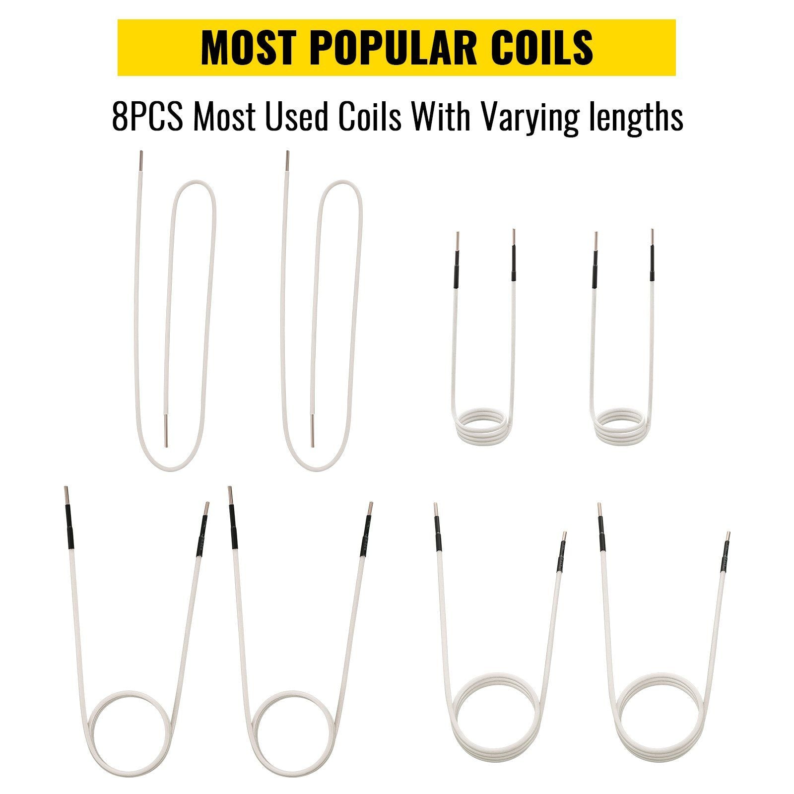 Induction Heater Inductor Coil Kits, Magnetic Mini Induction Heater Kit, Flameless Heat Accessories 8pcs, Heat Resistant Induction Heater Tool with Flexibility For Removing Rusty Bolts and Nuts