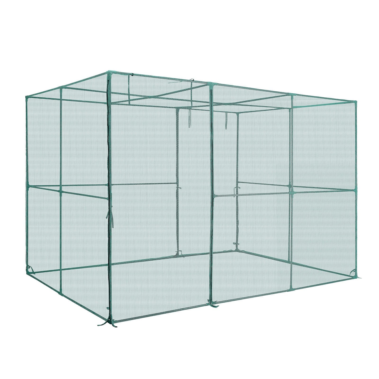 VEVOR Crop Cage, 2.9 x 1.94 x 1.94 m Plant Protection Tent with Zippered Door, Wind-Resistant Tall Crop Cage, Easy to Install, Outdoor Raised Bed Cover, Tomato Plant Netting for Garden Patio Lawn