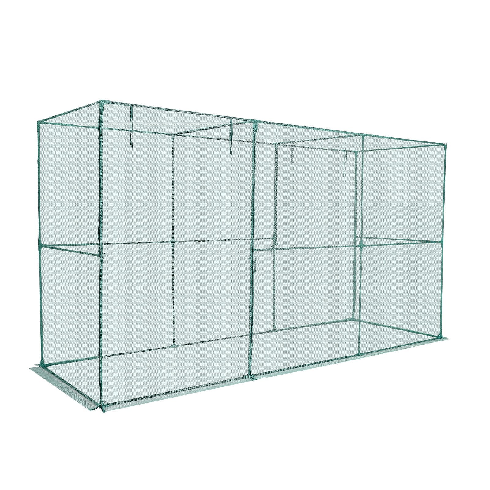 VEVOR Crop Cage, 3.56 x 1.2 x 1.94 m Plant Protection Tent with Zippered Door, Wind-Resistant Tall Crop Cage, Easy to Install, Outdoor Raised Bed Cover, Tomato Plant Netting for Garden Patio Lawn