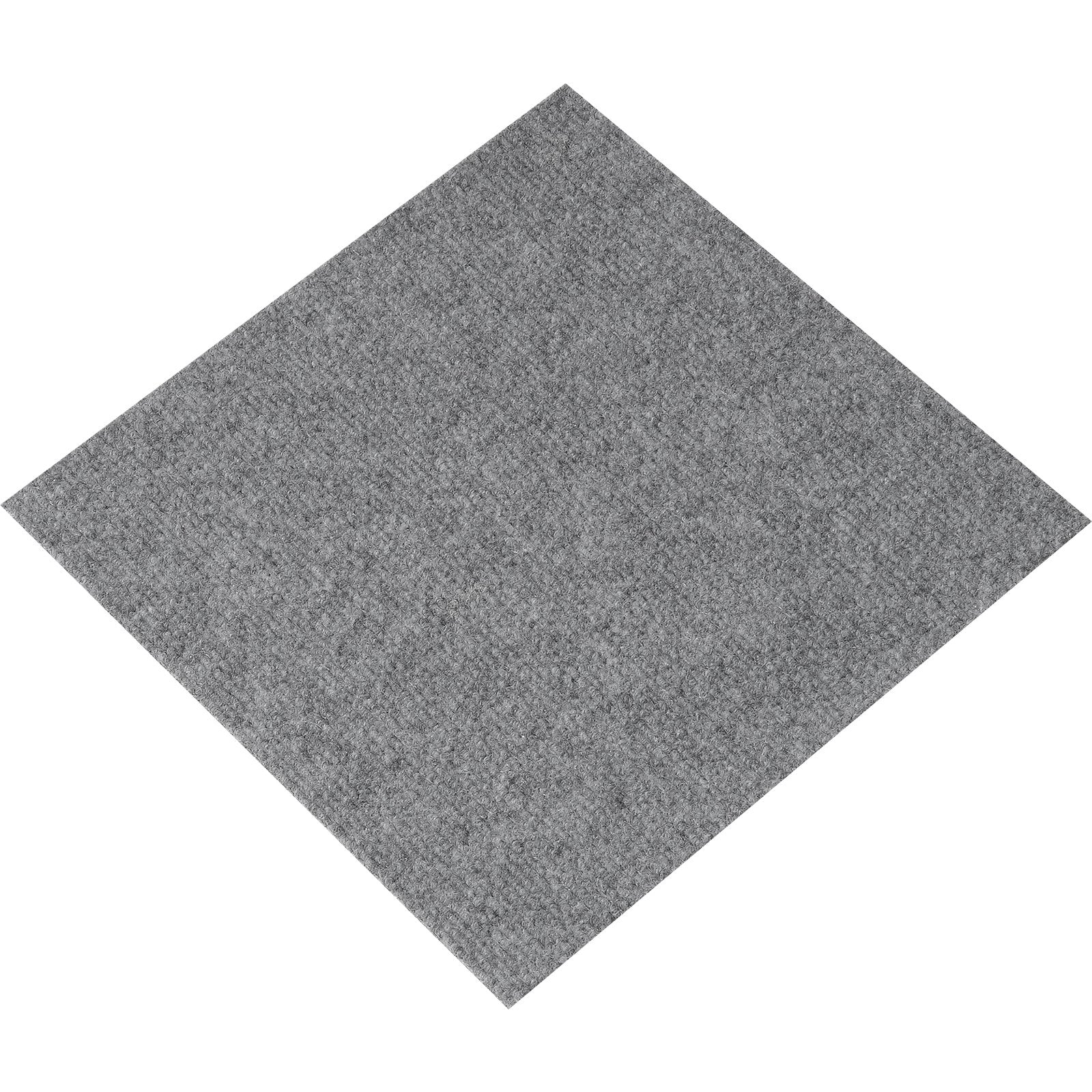 VEVOR Carpet Tiles Peel and Stick, Squares Self Adhesive Carpet Floor Tile, Soft Padded Carpet Tiles, Easy Install DIY for Bedroom Living Room Indoor Outdoor (12 Tiles, Light Gray)