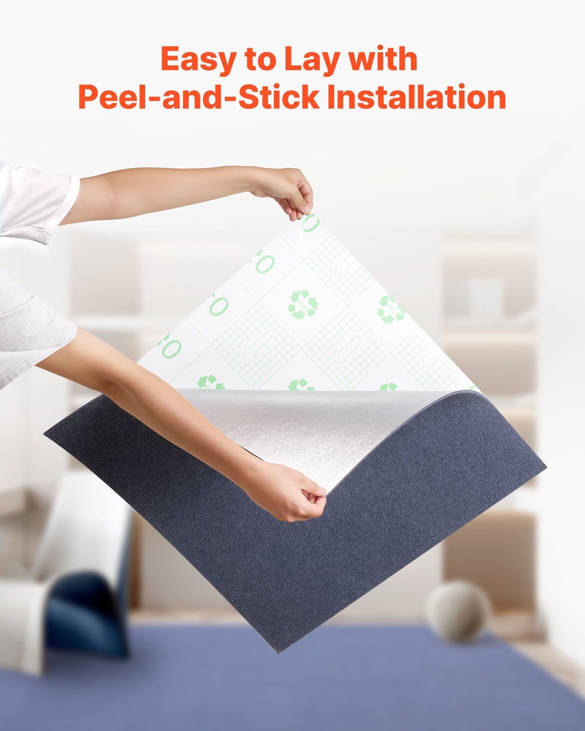 Carpet Tiles 610x610 mm, 15 Pack Peel and Stick Carpet Square Rug, Self Adhesive Commercial Floor Soft Padded for Seamless Cover 5.6㎡, Easy DIY Replacement for Living Room Office, Gray