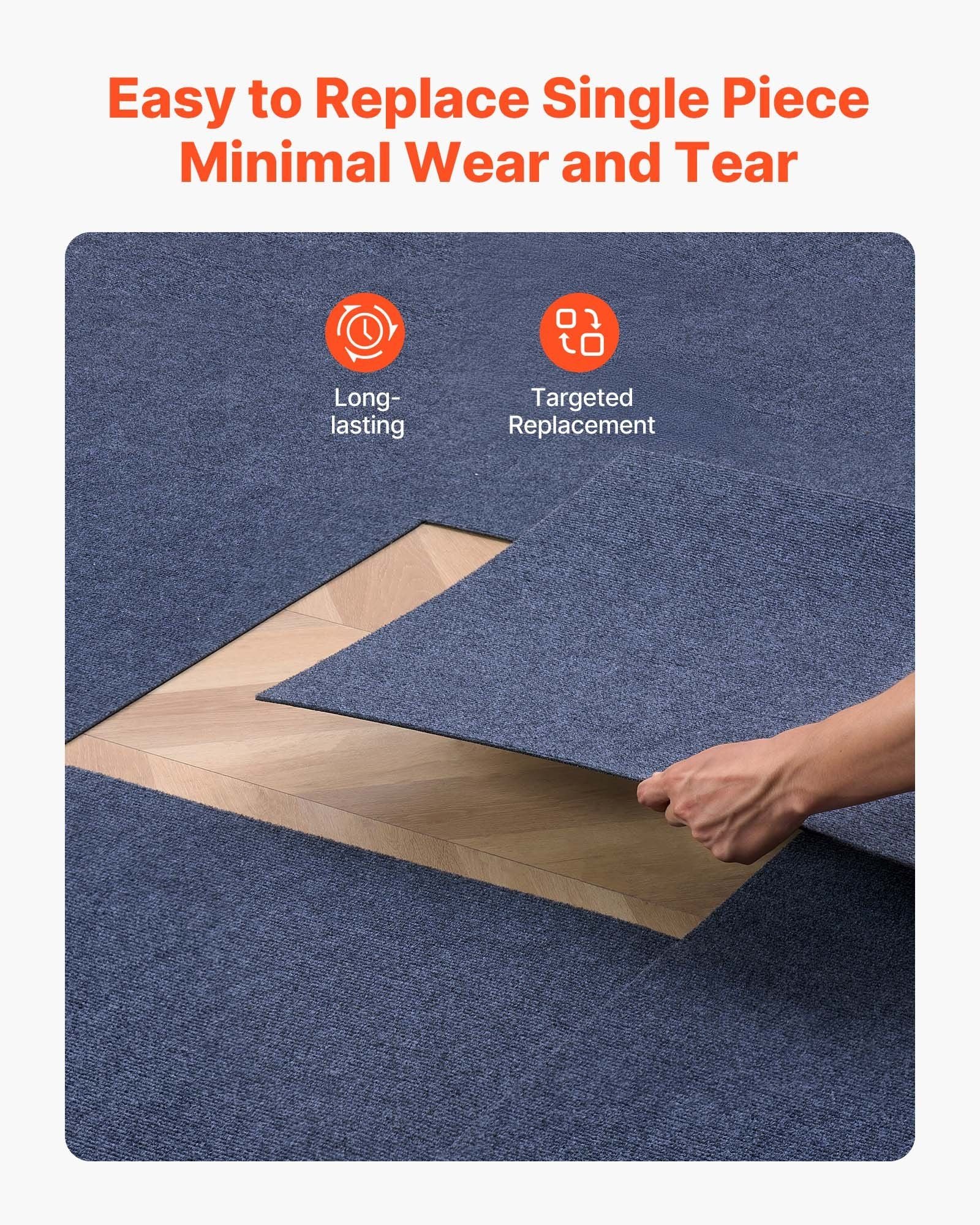Carpet Tiles 610x610 mm, 15 Pack Peel and Stick Carpet Square Rug, Self Adhesive Commercial Floor Soft Padded for Seamless Cover 5.6㎡, Easy DIY Replacement for Living Room Office, Gray