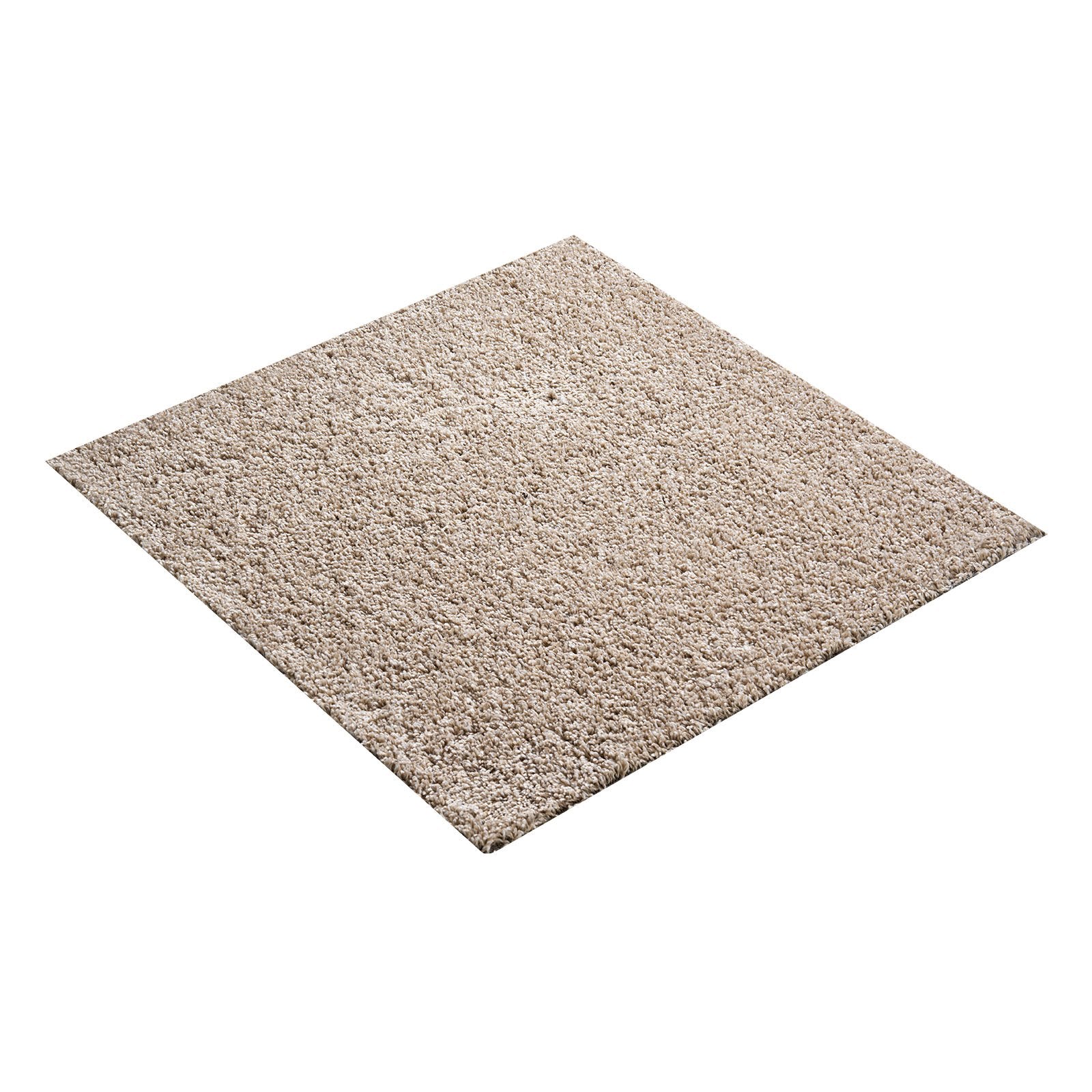 VEVOR Carpet Tiles 457x457 mm, 10 Pack Carpet Square Rug Detachable & Damage-free, Self Adhesive Home Floor Soft Plush Padded for 2.1㎡ Coverage, Easy DIY for Living Room & Bedroom, Light Brown