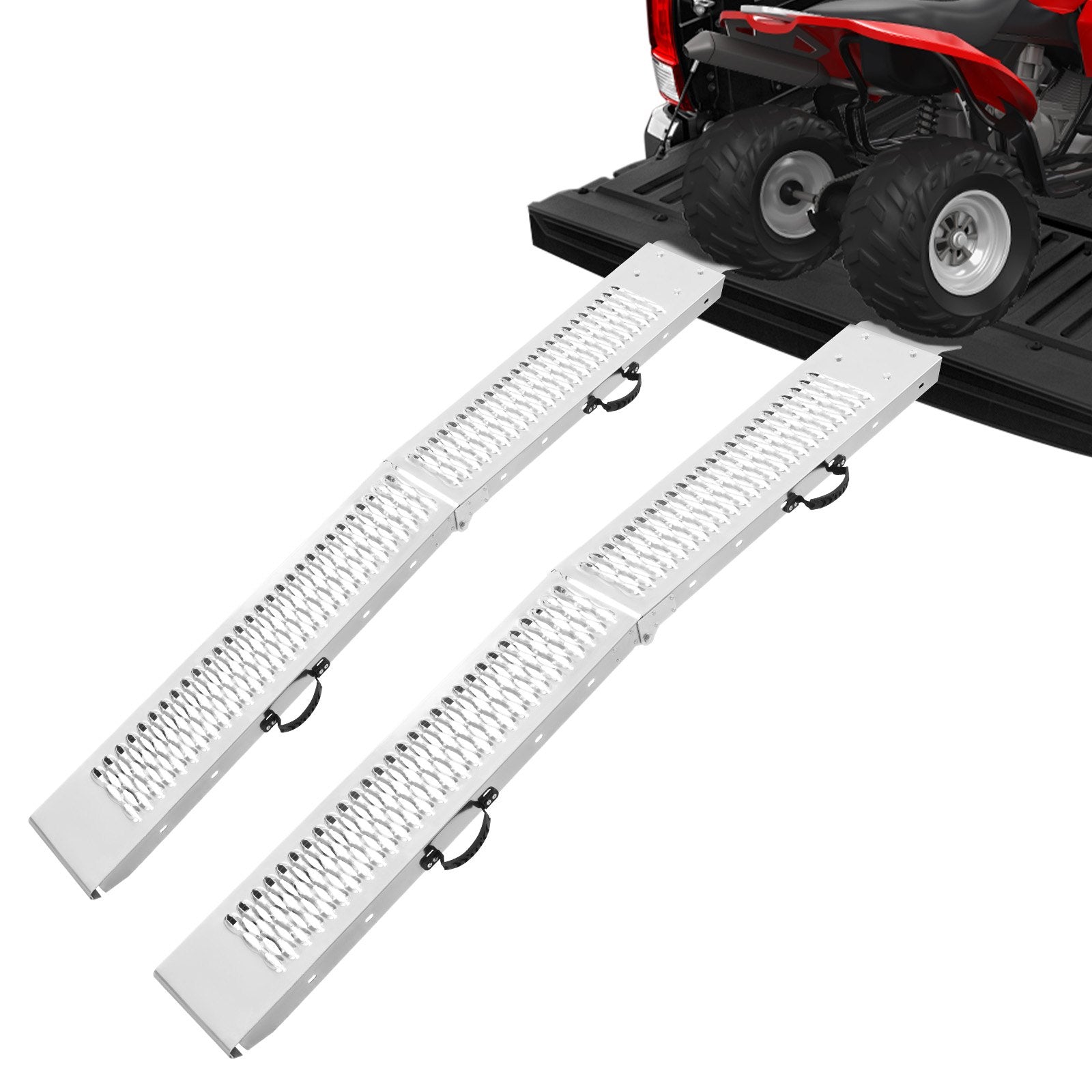 VEVOR Steel Ramps, 1000 lbs, 2Pcs Heavy-duty Ramps with Wider Ramp Surface, Universal Stable Loading Ramp with Handles, Fit for ATV, UTV, Motorcycle, Electric Bicycle, etc.