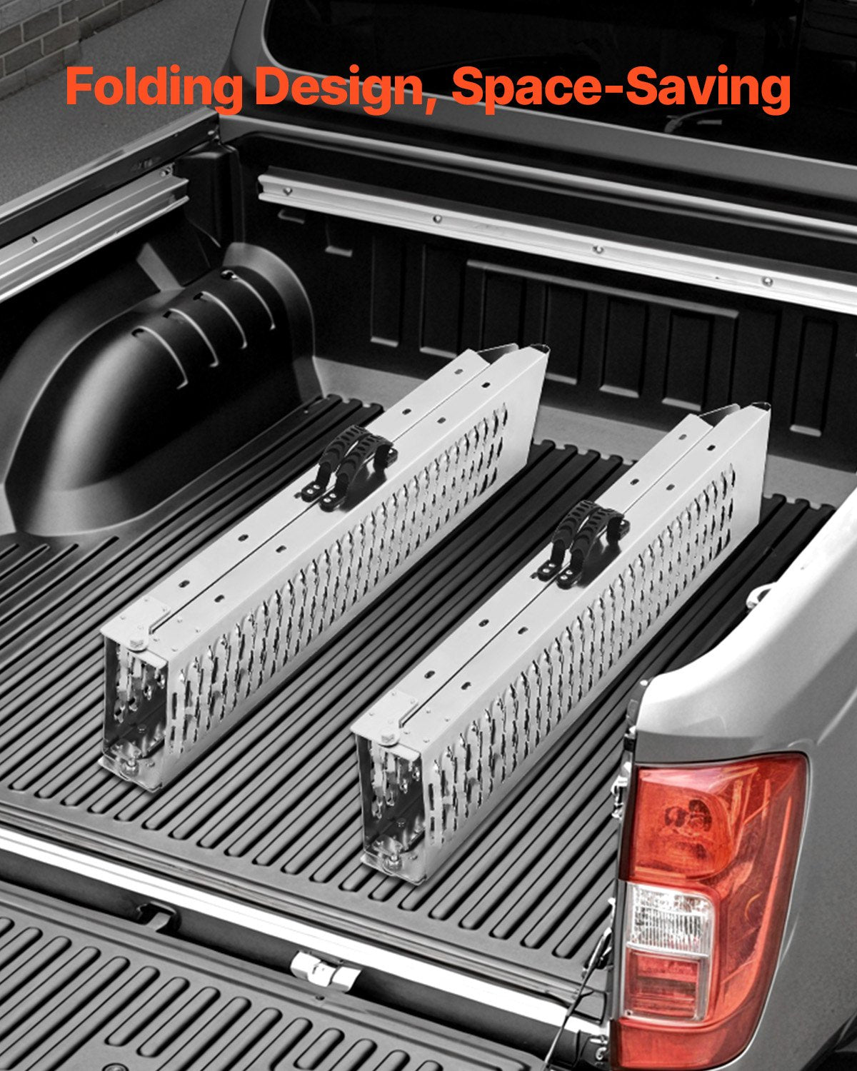 VEVOR Steel Ramps, 1000 lbs, 2Pcs Heavy-duty Ramps with Wider Ramp Surface, Universal Stable Loading Ramp with Handles, Fit for ATV, UTV, Motorcycle, Electric Bicycle, etc.