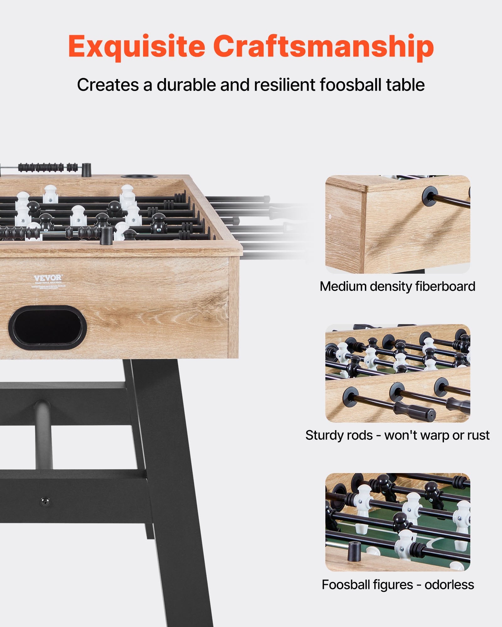 VEVOR 140 cm Foosball Soccer Game Table Standard Size Foosball Table for Home