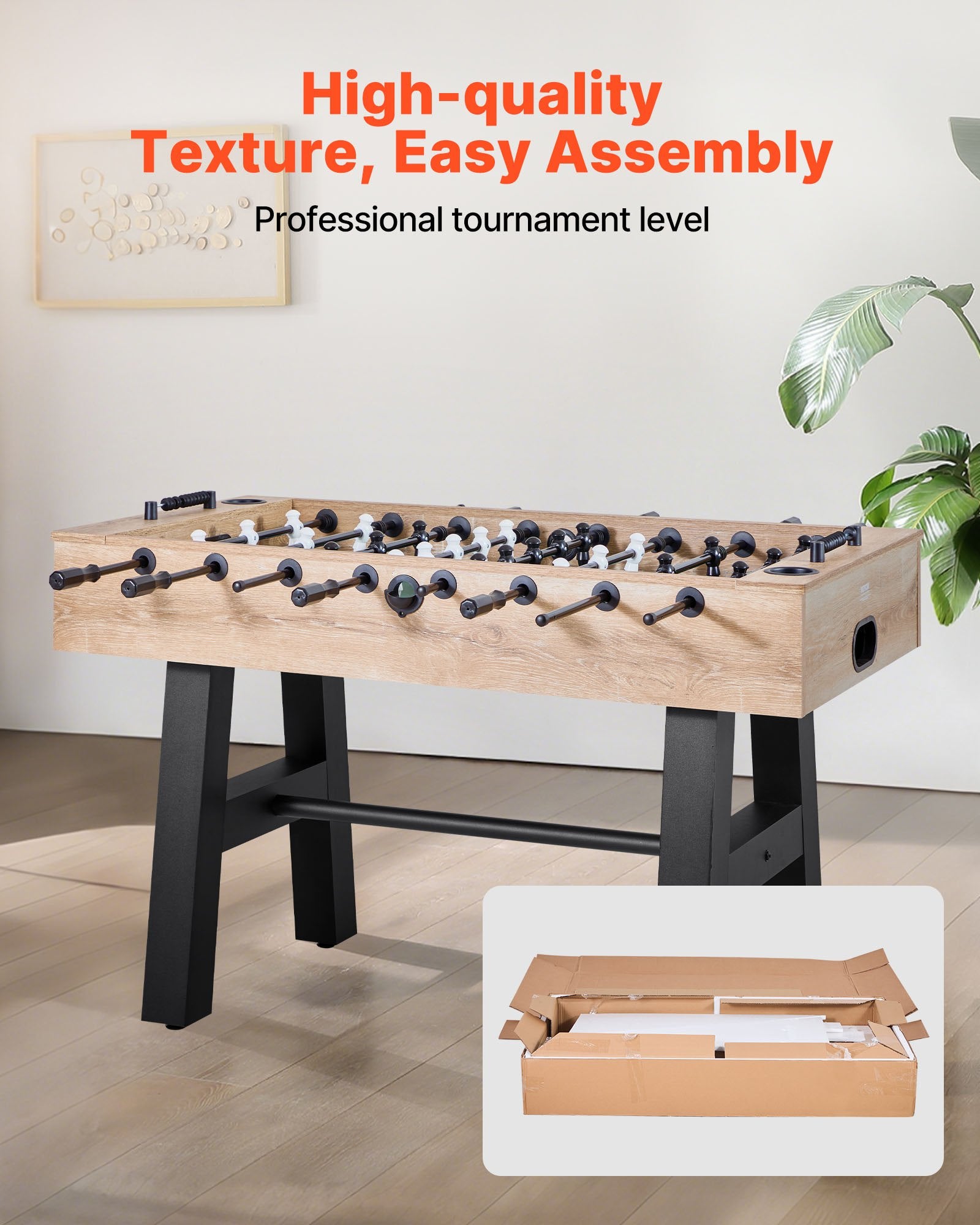 VEVOR 140 cm Foosball Soccer Game Table Standard Size Foosball Table for Home