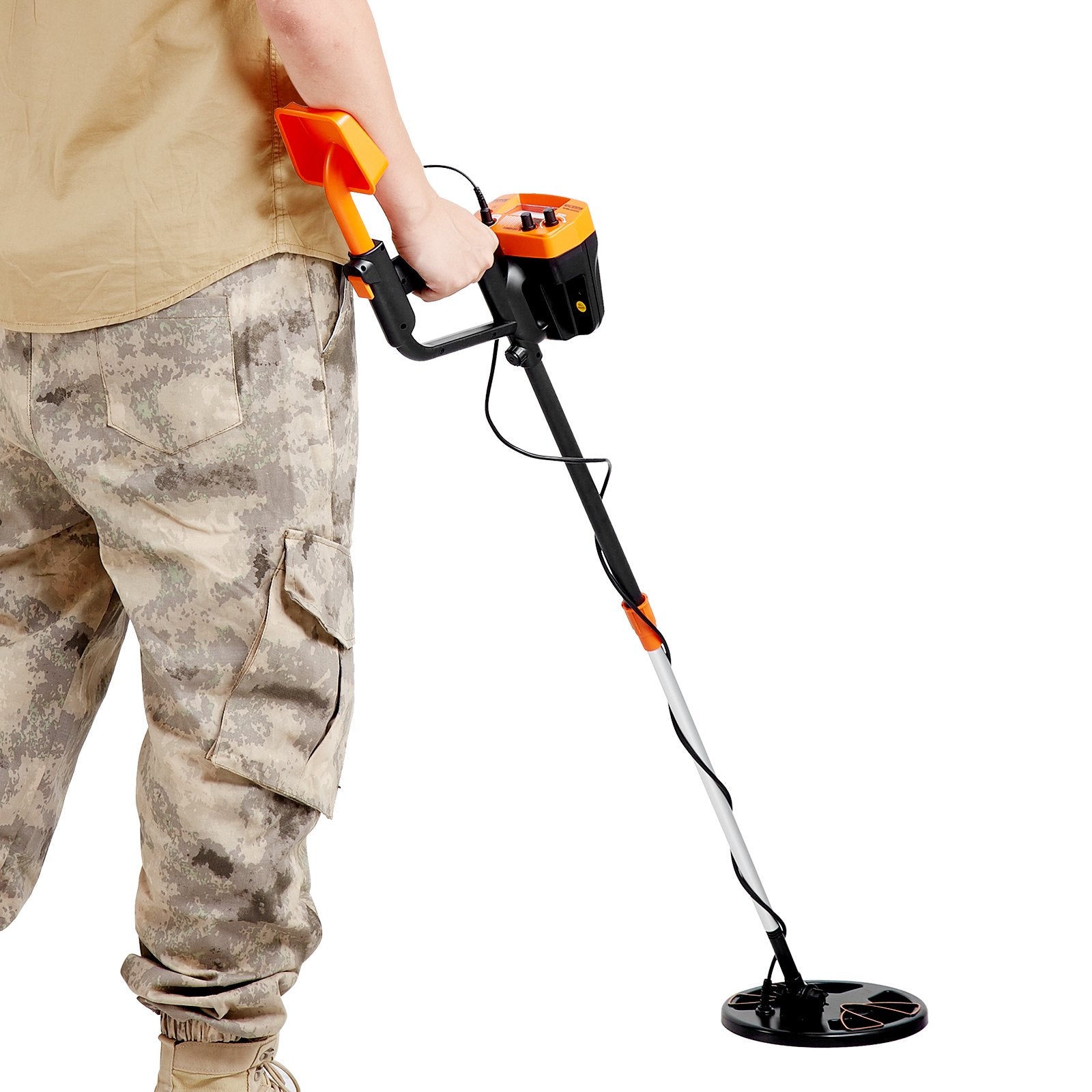 VEVOR Metal Detector for Adults & Kids, 8", Professional Adjustable Higher Accuracy Gold Detector, IP68 Waterproof Coil with LCD Display Advanced DSP Chip, for Detecting Gold Coin Treasure Hunting