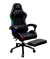 Gaming Chair With Headrest and Foot Rest LED Light - Black