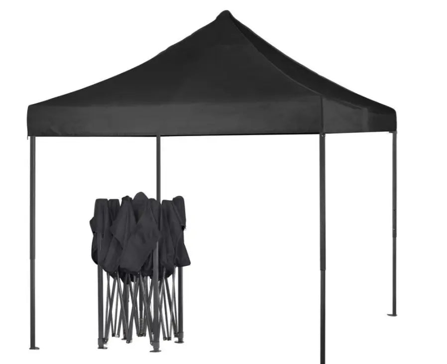 Portable Water-Resistant Gazebo 3x3 M - Black / Without Sidewalls