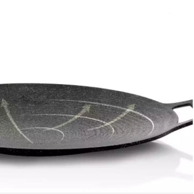 Nonstick Barbecue Grill Pan Sturdy Cast Iron Griddle - 30CM