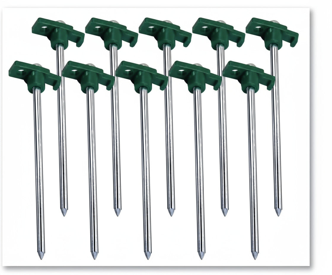 Heavy-Duty Storm Proof 10 Pack Galvanized Steel Rust Proof Tent Pegs