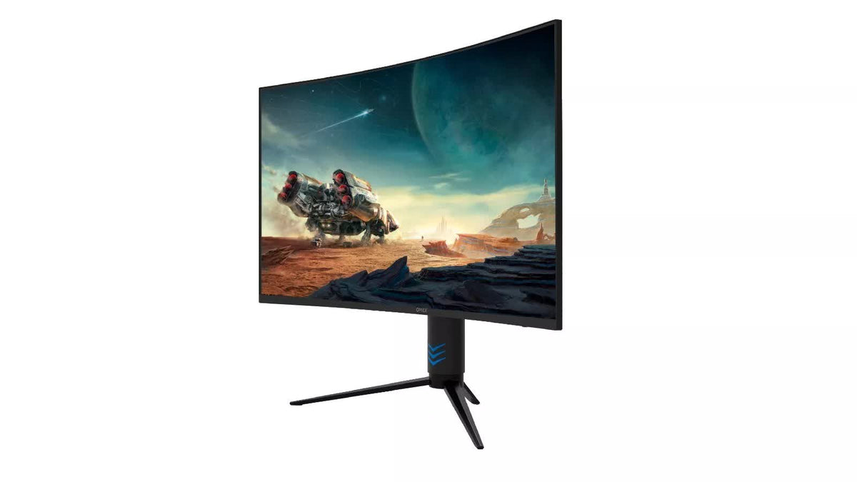 QMAX 27" Gaming Monitor Curved QHD 165Hz 2560*1440p 1ms with Build in Speakers Height Adjustable