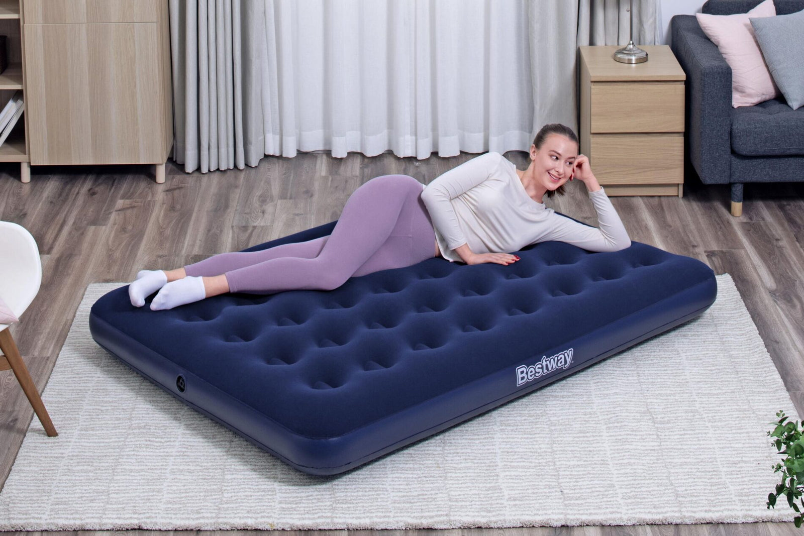 Bestway 1.91m x 1.37m x 22cm Air Mattress Full Inflatable Air Bed Indoor/Outdoor Heavy Duty Durable Camping