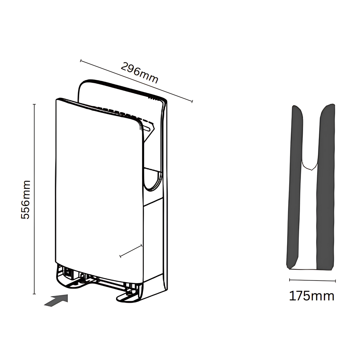 ULTRA COMPACT Jet Hand Dryer - 1850W