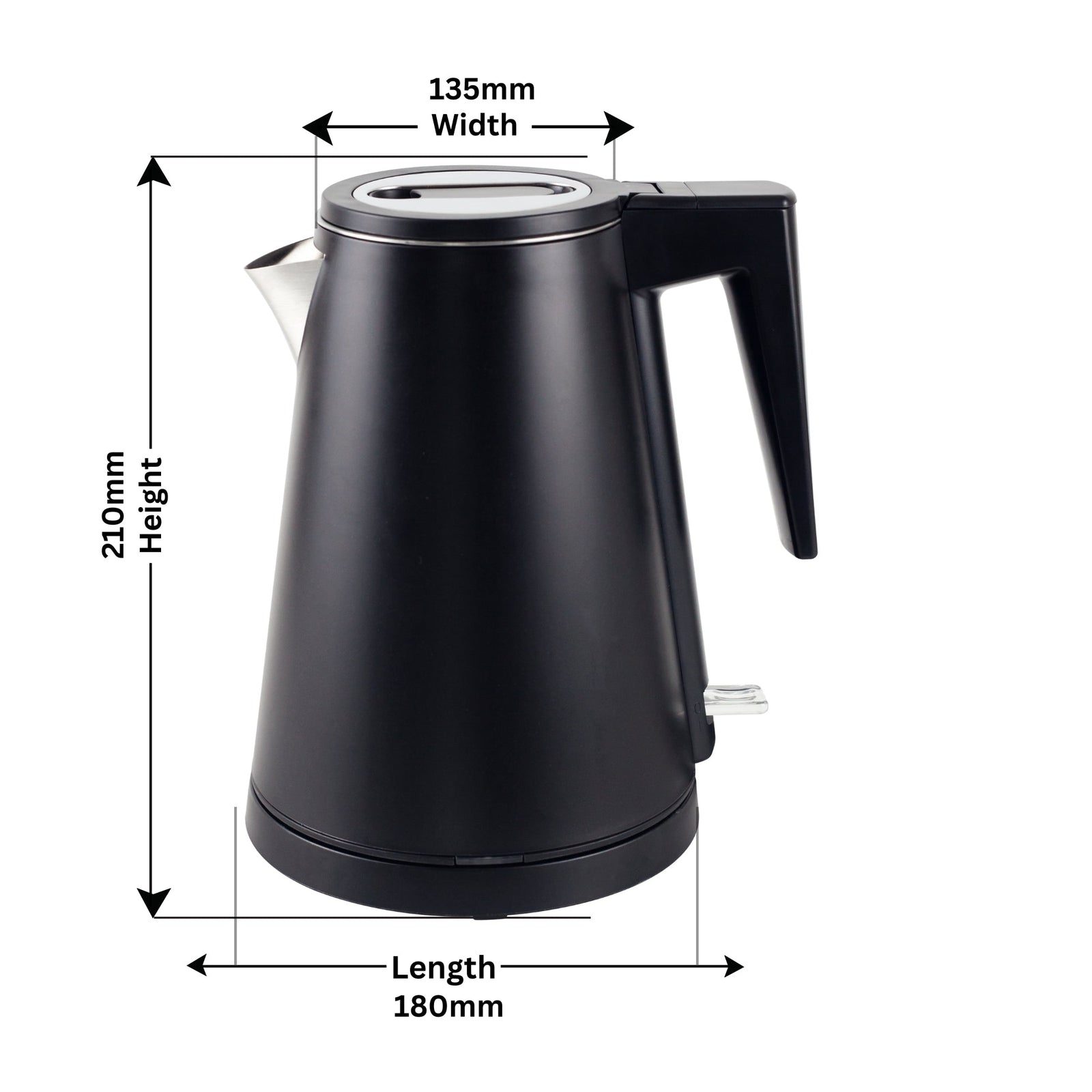 0.8L Stainless Steel Kettle - Black
(Double Layer)