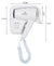 Wall Mount Hair Dryer 1200W - White