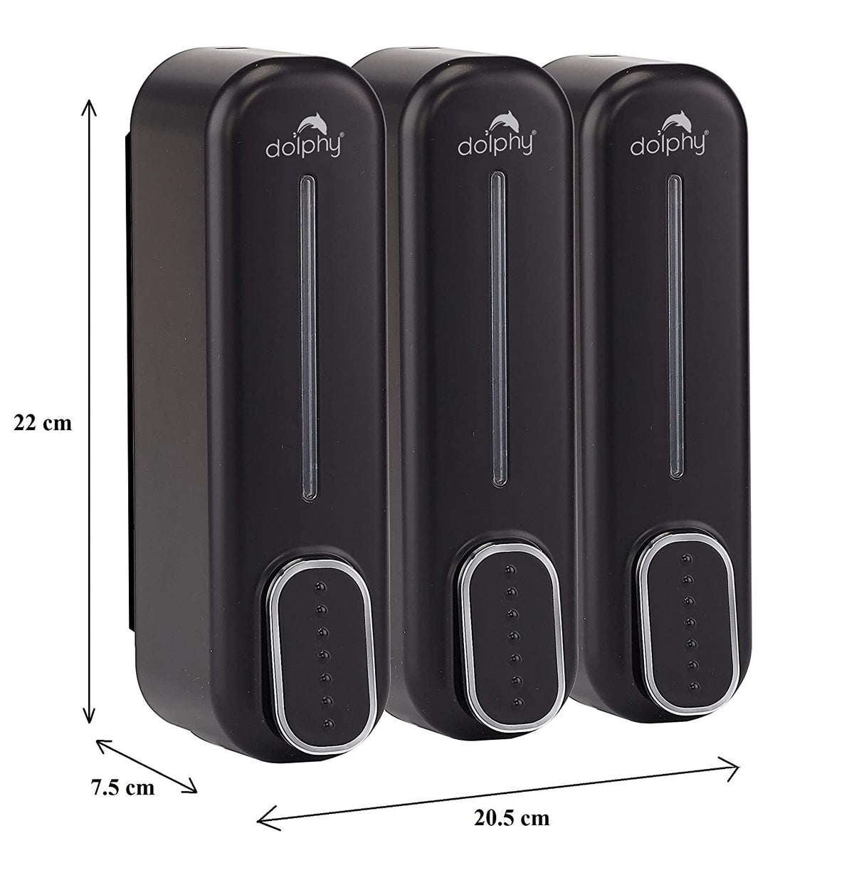 Manual Soap Dispenser 300ml (Pack of 3) - Black