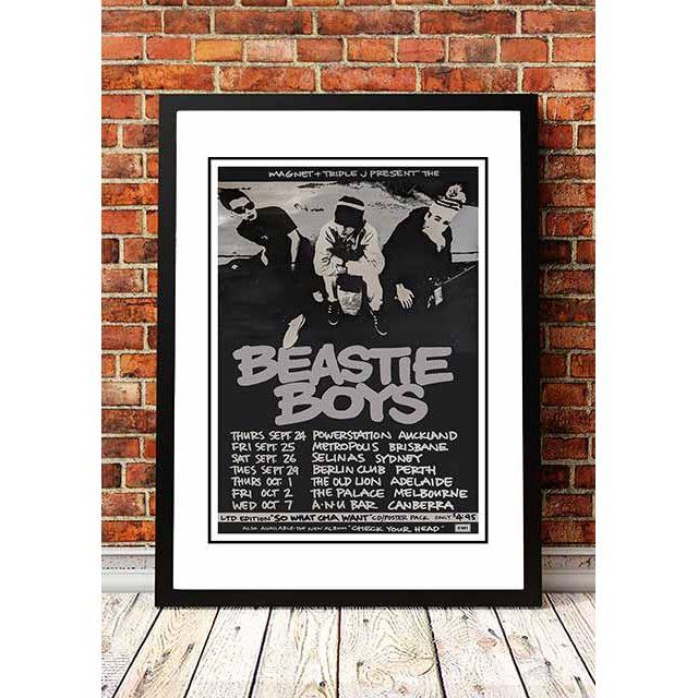 Beastie Boys 'Australian Tour' Poster 1990 - Framed A3