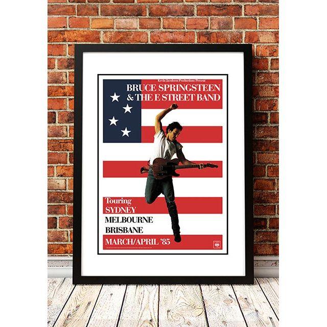 Bruce Springsteen 'Born in the USA' Australian Tour Poster 1985 - Framed A3