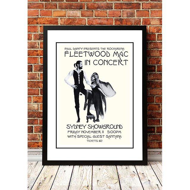 Fleetwood Mac / Santana 'Sydney Showground' Poster 1977 - Framed A3
