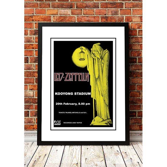 Led Zeppelin 'Kooyong Stadium' Melbourne, Australian Tour Poster 1972 - Framed A3