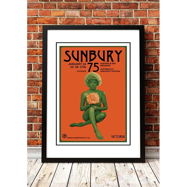 Sunbury &#39;Music Festival&#39; Poster 1975 - Framed A1