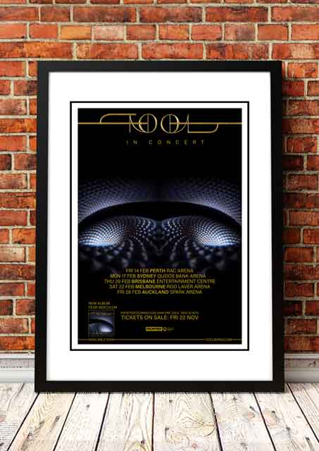 Tool 'Australian Tour' Poster 2020 - Framed A1