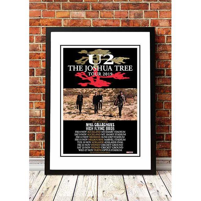 U2 'Joshua Tree' Australian Tour Poster 2019- Framed A4