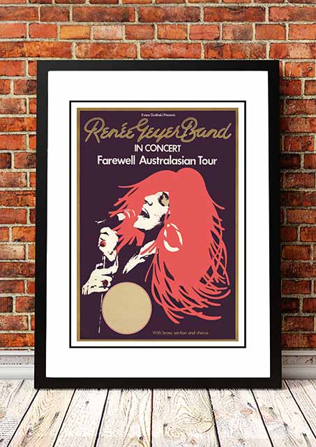 Renee Geyer ‘Farewell Australasia' Tour Poster 1976 - Framed A3