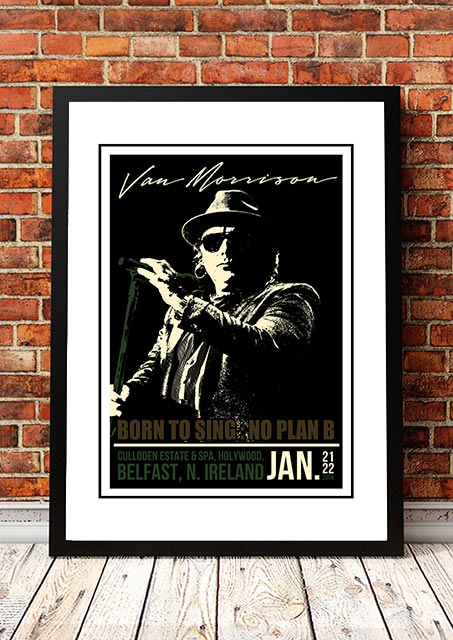 Van Morrison ‘Holywood’ Belfast, UK Concert Poster 2014 - Framed A4