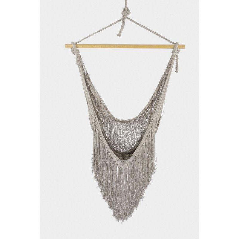 Fringed Cotton Rope Mexican Hammock Swing from Mexico in Dream Sands