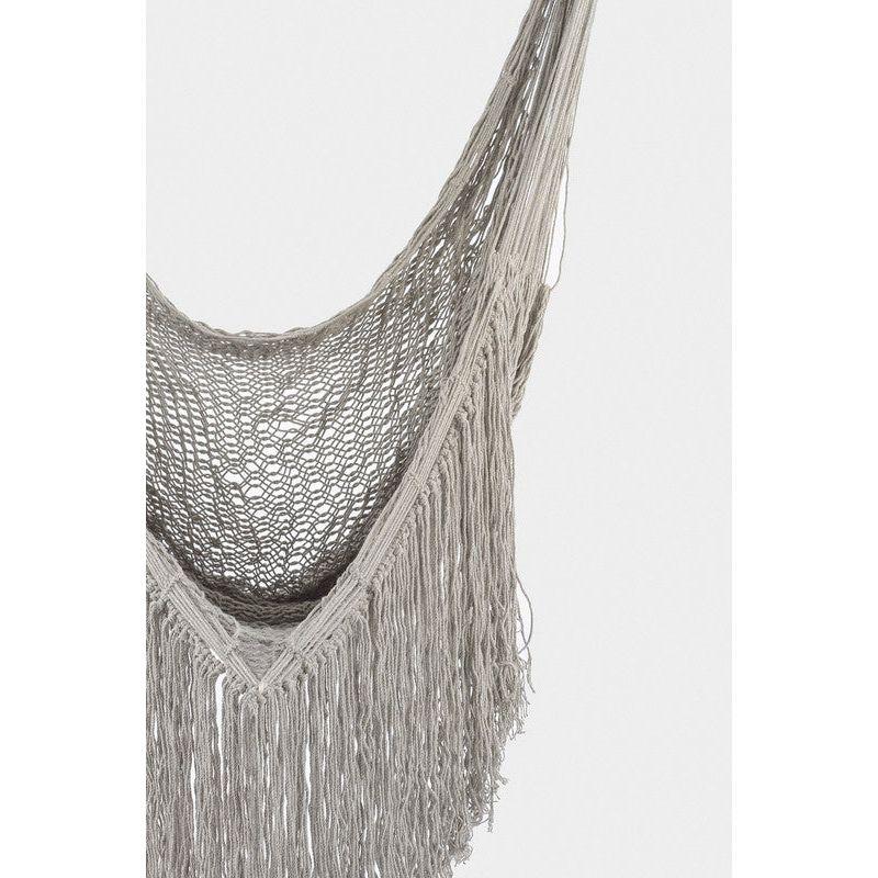 Fringed Cotton Rope Mexican Hammock Swing from Mexico in Dream Sands