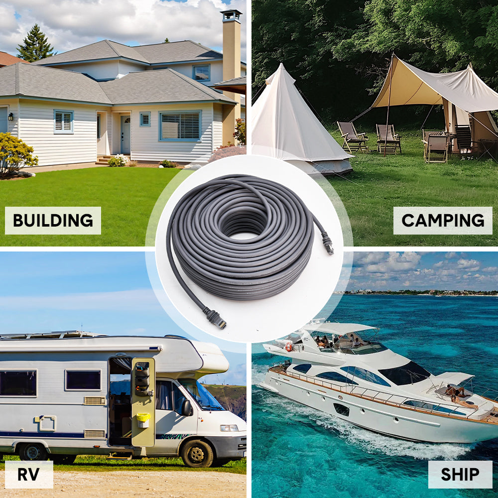 46M/150FT Replacement Gen 3 Cable 26AWG for Starlink Rectangular Satellite V3 Waterproof Weatherproof High Speed Supports Bandwidths up to 1200Mbps Gray