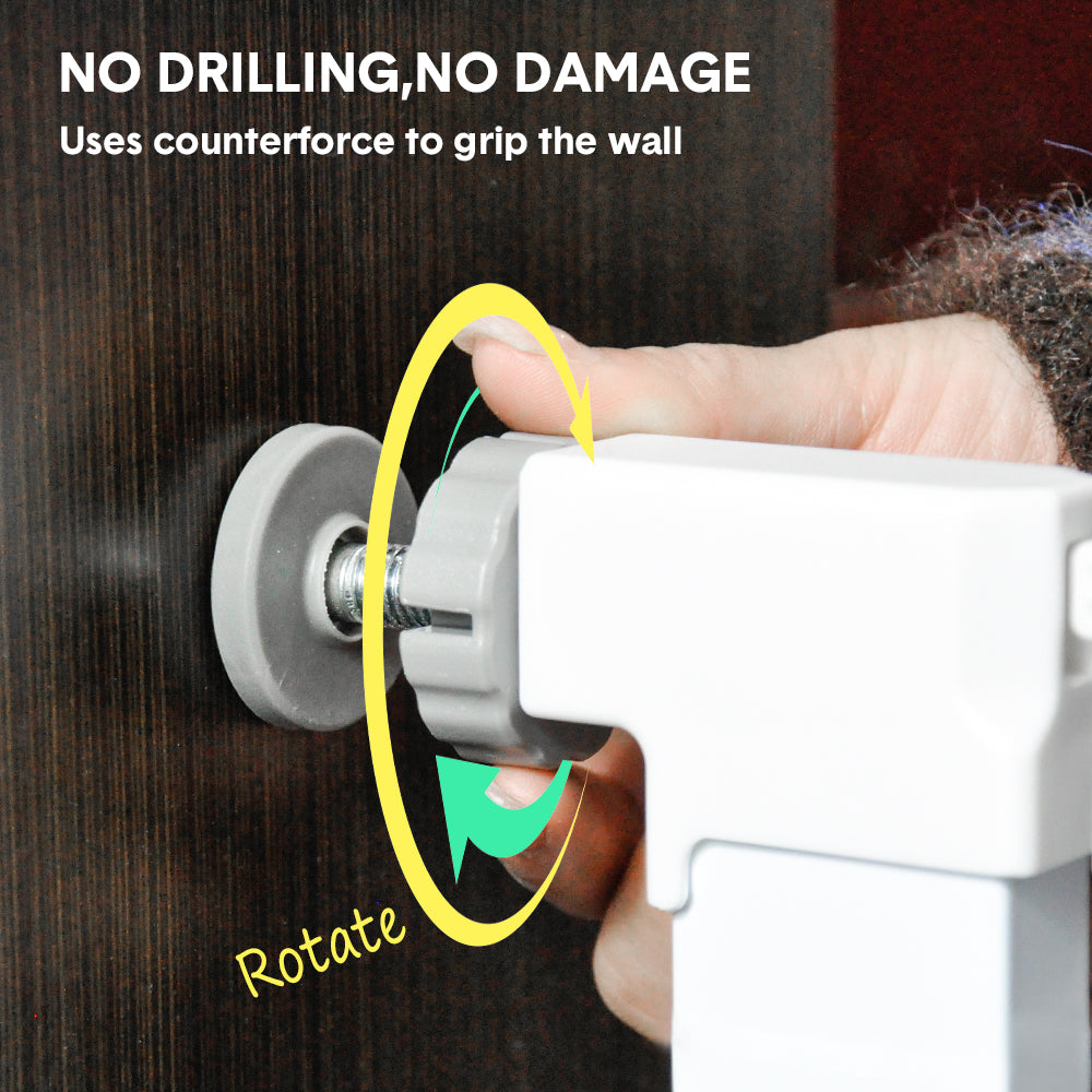 Alston 76cm Tall Baby Pet Security Gate Safety Adjustable Width with Cat Door for House Doorways Stairs Guard Extension Part Width 12cm/24cm Wall Mount