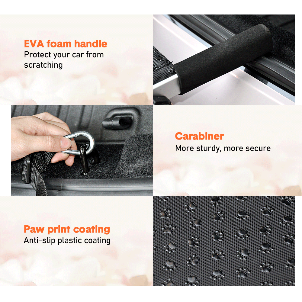 Folding Dog Stair Lightweight Aluminium Dog Ramp Adjustable Height 5 Steps Pet Ladder Loads up to 70Kg with Non-Slip Surface for Cars Trunk SUV Trucks