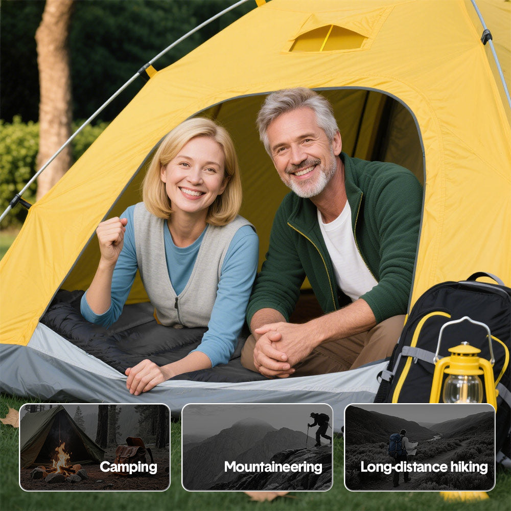 Detachable Double Sleeping Bag with 2 Pillows Queen Size– 2-in-1 Convertible Design Waterproof Warm Lightweight for Camping Hiking & Outdoor Use