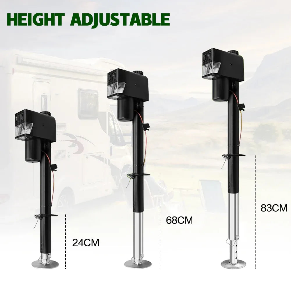 Electric A Frame Trailer Jack LED Light Power Tongue Jack Weight Capacity 3500 lbs 9Inch to 32Inch with Manual Crank Handle for RV Trailer Camper