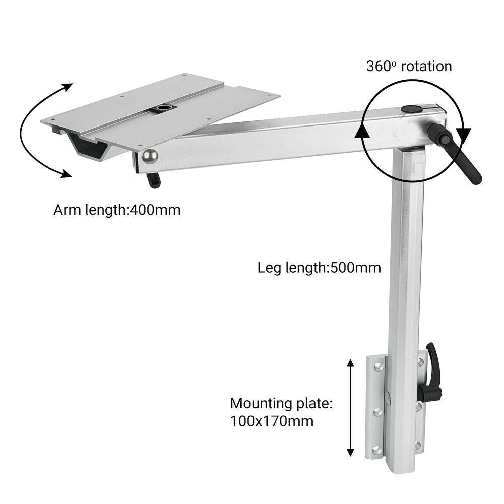 Adjustable RV Table Leg 360° Rotating Support Pedestal Table Leg RV Accessories, Detachable Aluminum Alloy Support Table Pedestal with Stepless Knob