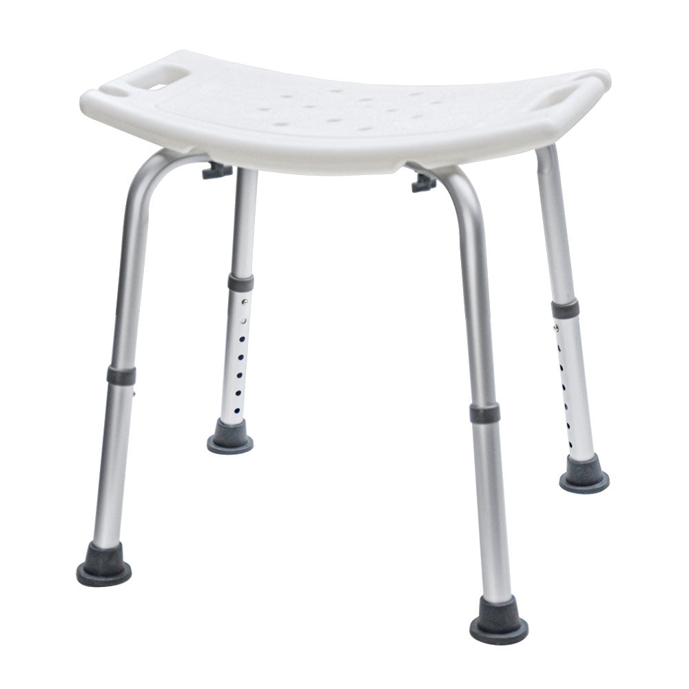 Shower Chair Stable Non-Slip Bath Seat 37-52cm Height Adjustable with Shower Holder and Armrest for Elderly Medical Disabled Safety Bathroom Max Load 100kg