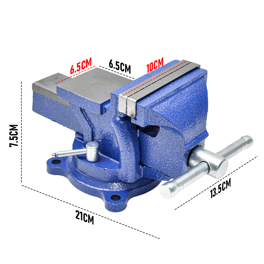 Heavy Duty 4" Bench Vice Table Top Clamp Vise with Anvil Swivel Base For Woodworking Fit for Home and Workshop Application